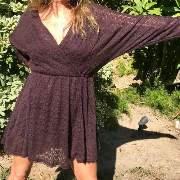 Free People Plum Snug Bug Wrap Dress XS - Picture 2 of 8